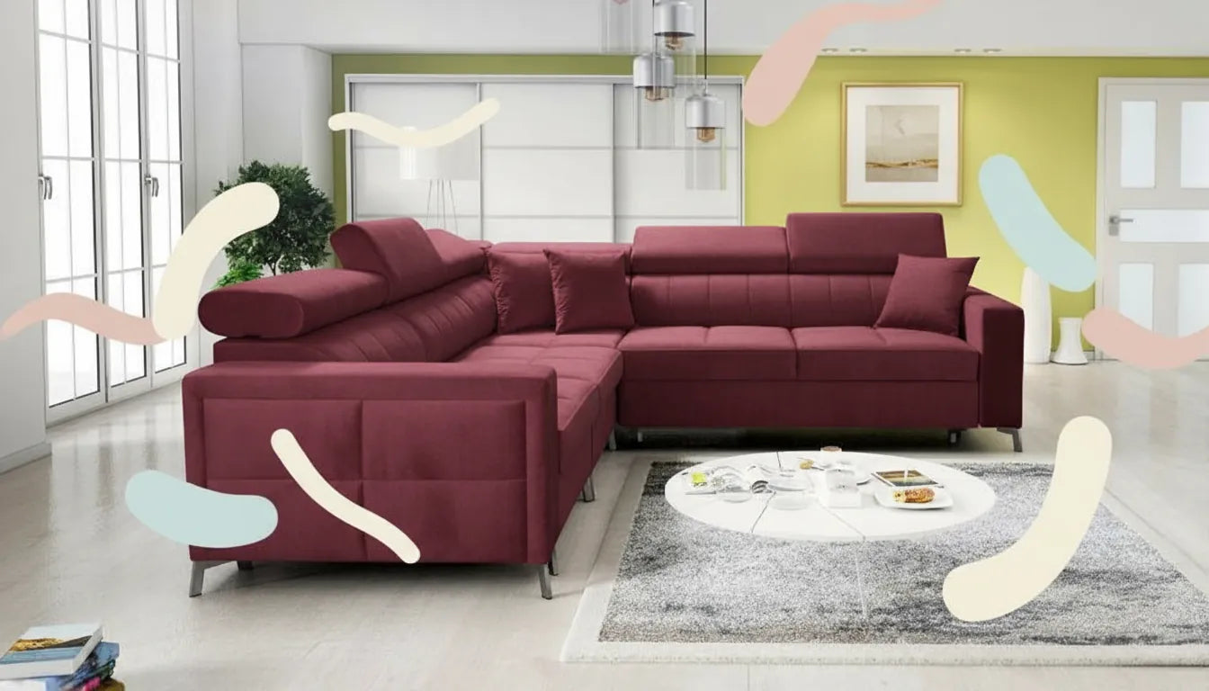 Fauteuil poltronesofà réaliste dans salon moderne avec superposition graphique abstraite