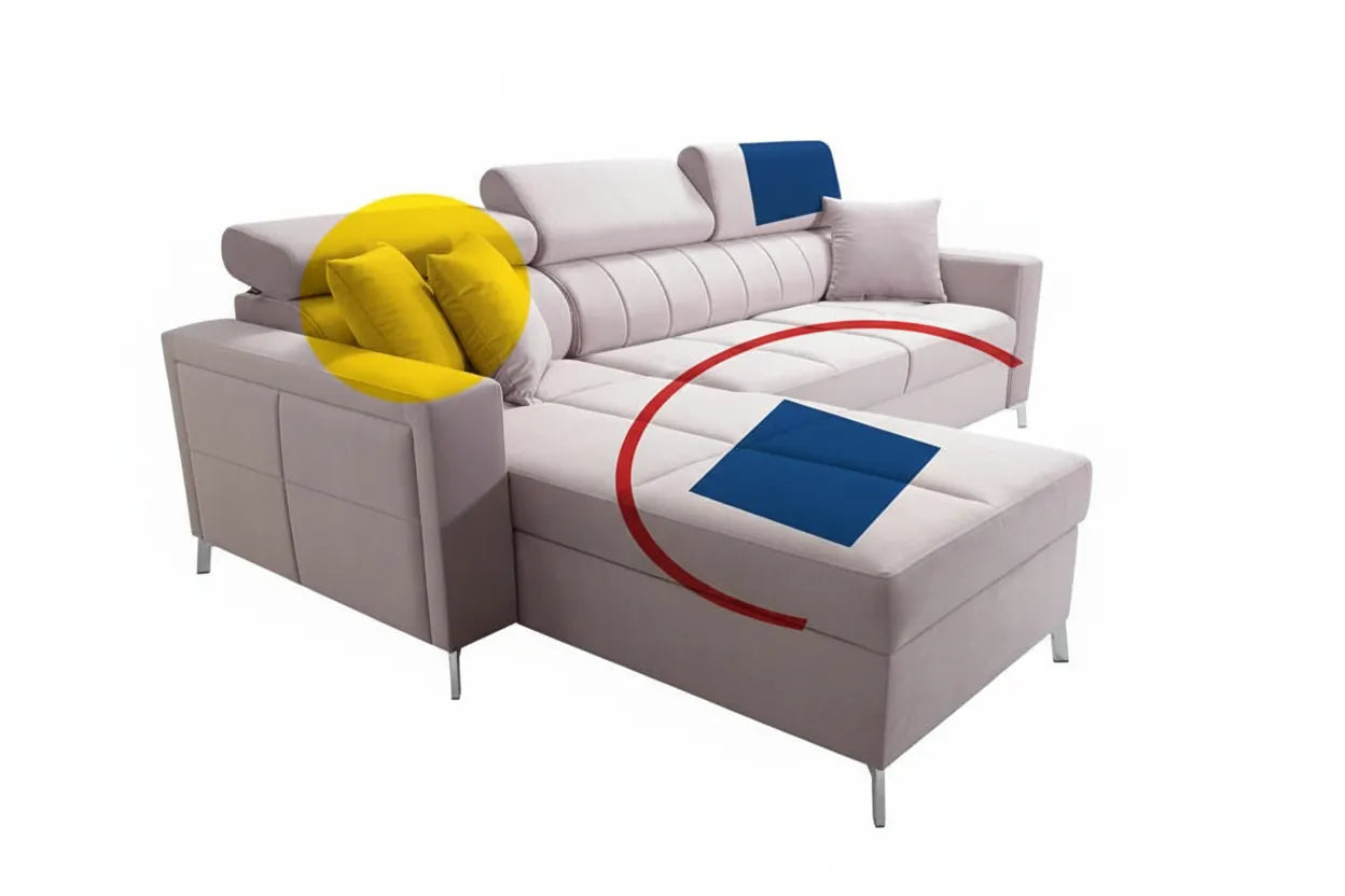 Photo realiste canape d angle moderne avec superposition graphique abstraite et colorée sans texte
