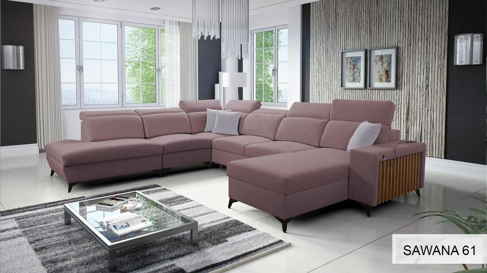 Canapé Roma X angle droit, coloris Sawana 61