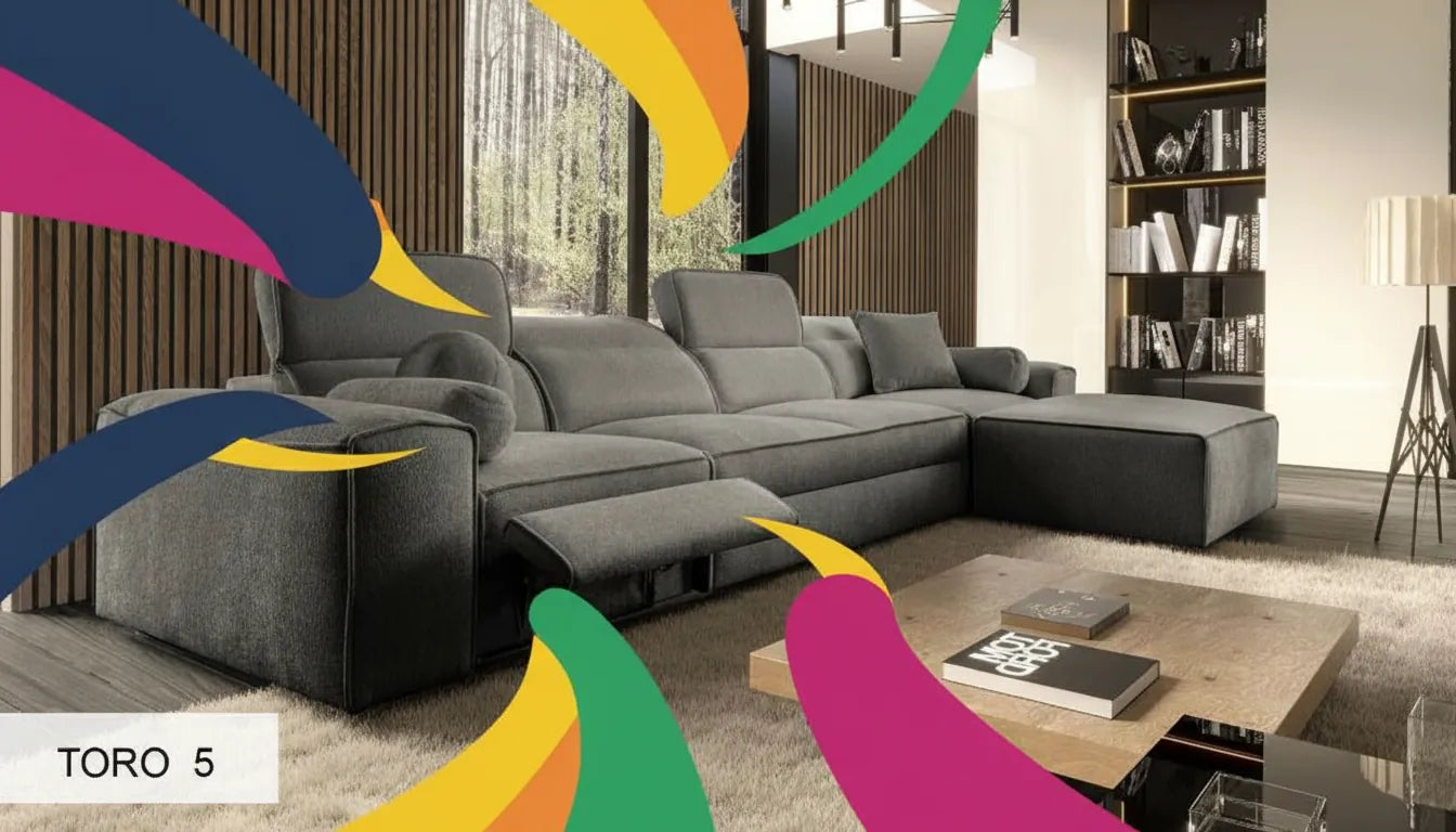 Canapé moderne luxe photo fond composition graphique abstraite couleurs vives