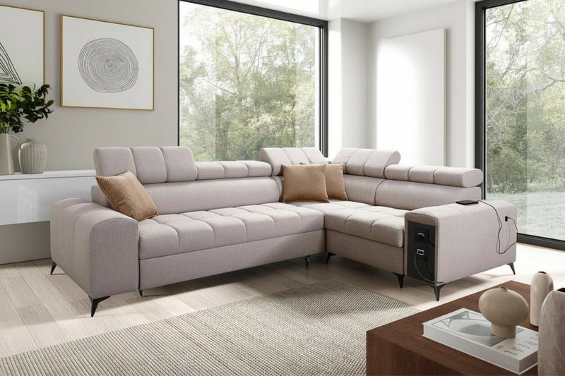 Image d'un canapé au design moderne, caractérisé par un style chic et contemporain.