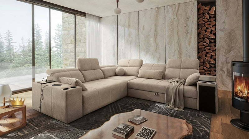 Image d'un canapé caractérisé par un dossier de grande hauteur.