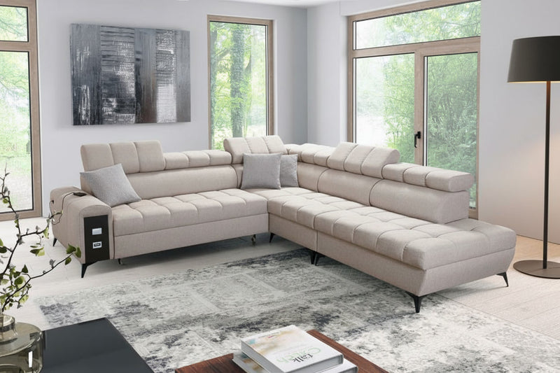 Image d'un canapé dont la caractéristique principale visible (ou suggérée par la perspective) est la qualité de son assise et de son rembourrage, mettant en évidence la mousse.