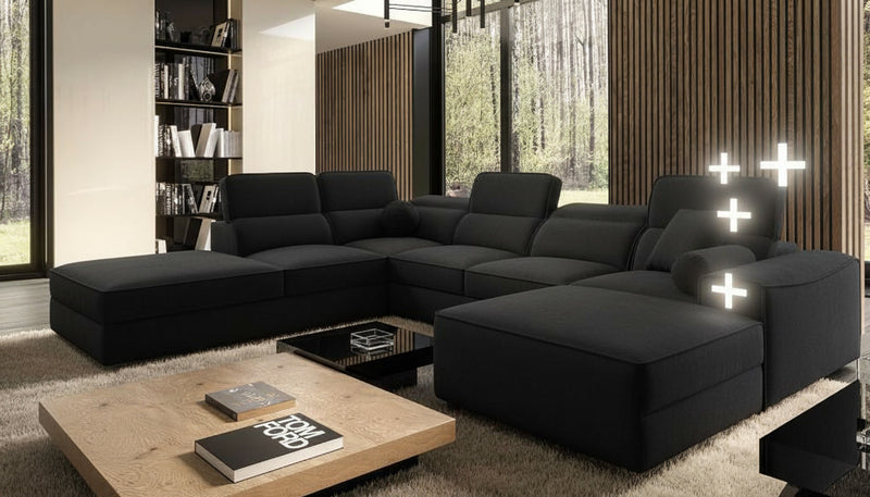 Image d'un canapé convertible de couleur noire.