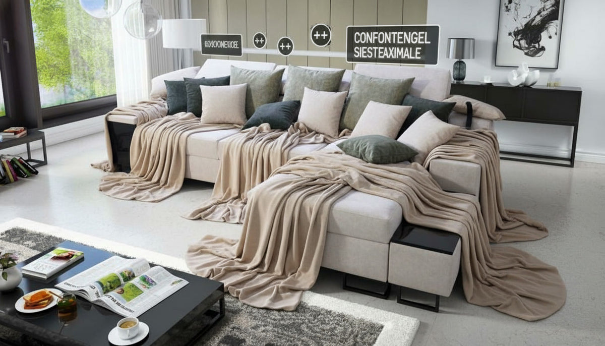 Image d'un canapé avec revêtement en microfibre.