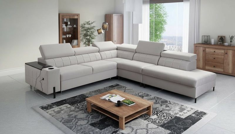 Image montrant un canapé d'angle dont la structure est orientée vers la droite.