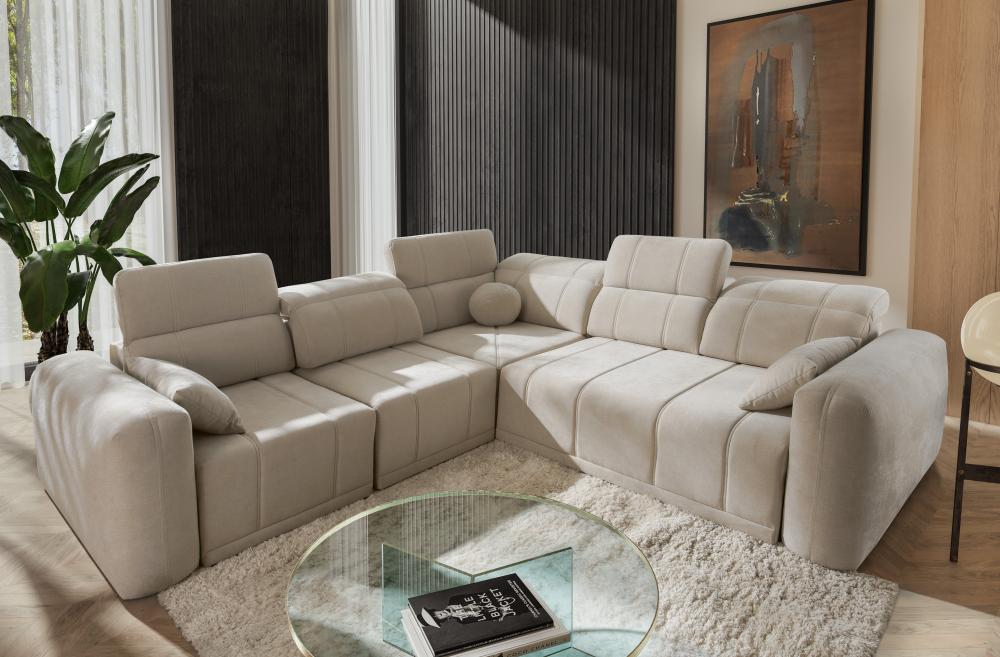 RIVELLO III - Modern Convertible Corner Sofa | Adjustable Headrest ...